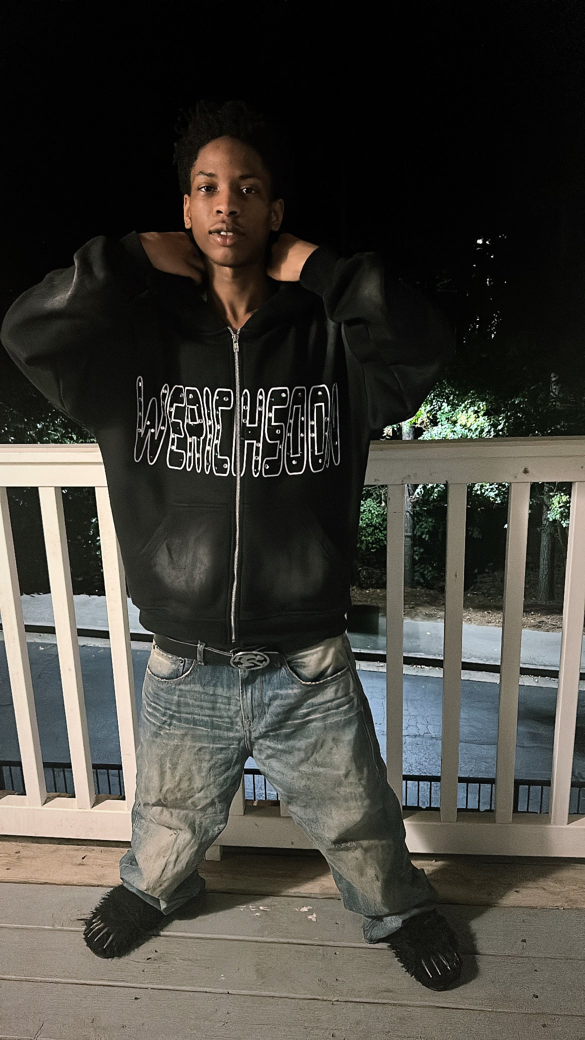 Rhinestone Lettered Jacket